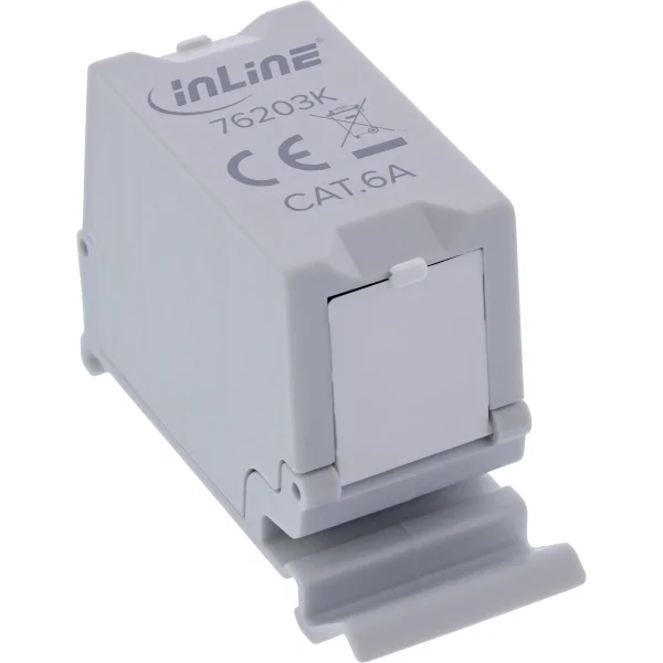 InLine® Cat.6A RJ45 Doppelkupplung für Hutschiene