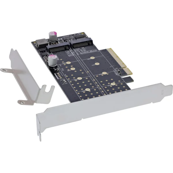 InLine® PCIe Karte zu 2x intern NVMe M.2 Key M – Bifurcation, PCIe x8