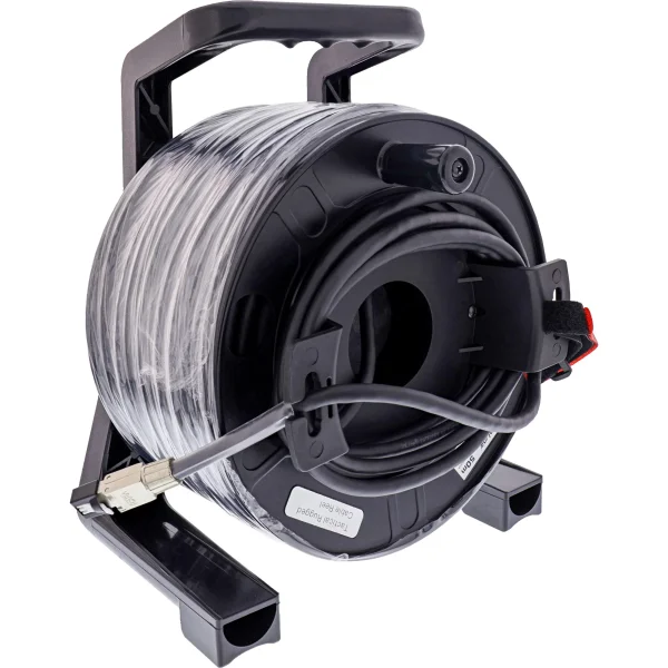 InLine® Netzwerk-Kabeltrommel Outdoor, Cat.6A PUR RJ45, 50m, schwarz