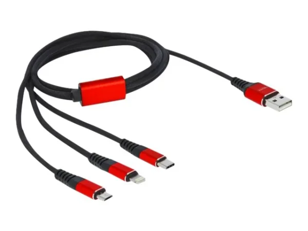 DELOCK USB Ladekabel 3in1 Typ-A 1m