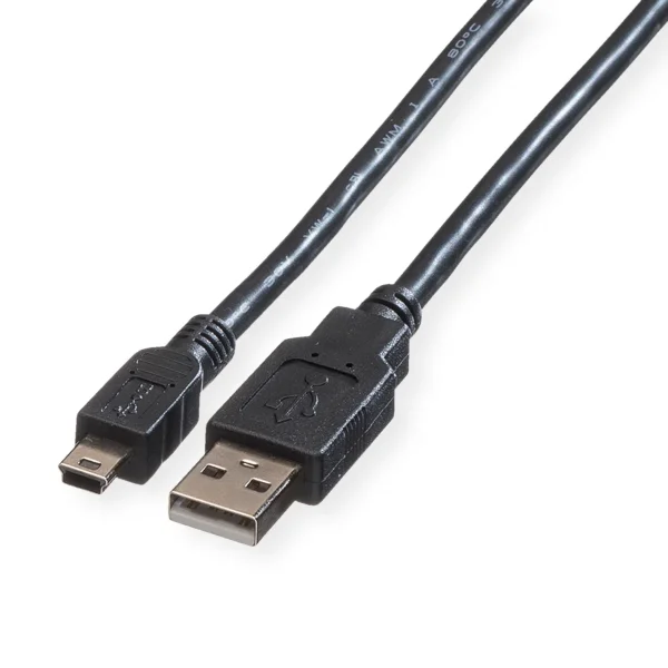 ROLINE USB 2.0 Kabel, Typ A - 5-Pin Mini, schwarz, 1,8 m