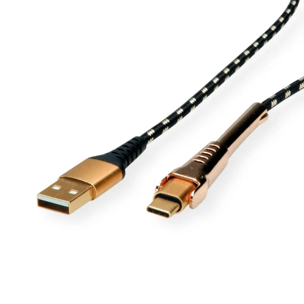 ROLINE GOLD USB 2.0 Sync- & Ladekabel, USB-A/USB-C, Stütze, 1 m