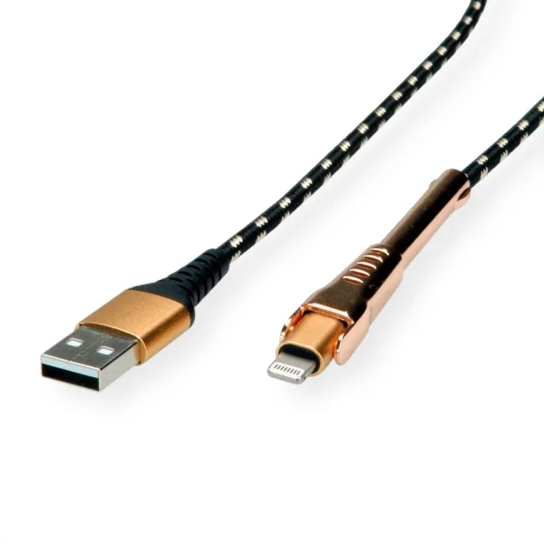 ROLINE GOLD USB 2.0 Sync- & Ladekabel USB-A/8pin, Stütze, 1 m