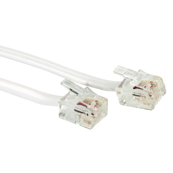 VALUE RJ12-Telefonkabel 6P4C, weiß, 6 m