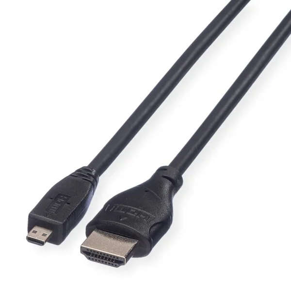 ROLINE HDMI High Speed Kabel mit Ethernet, HDMI ST - Micro HDMI ST, 2 m