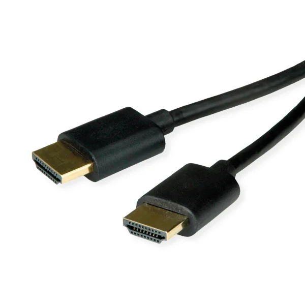 ROLINE HDMI High Speed Kabel mit Ethernet, Slim, ST-ST, schwarz, 3 m