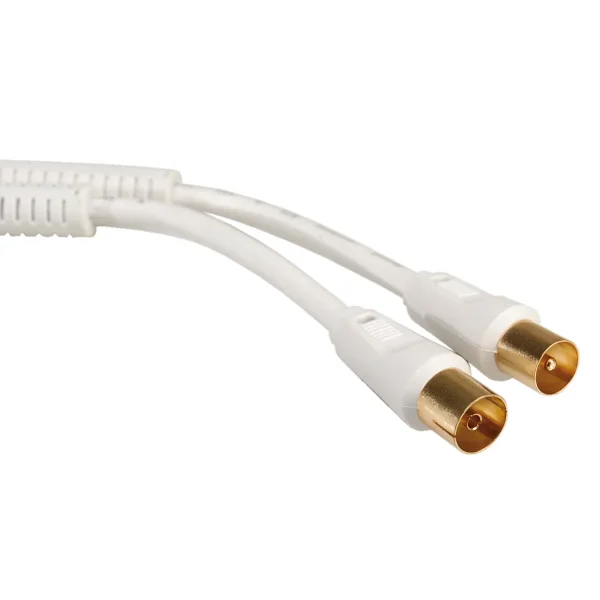 Antennenkabel >100dB, ST/BU mit Ferrite, weiss, 5,0m