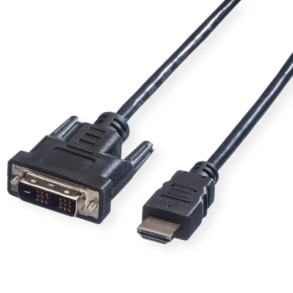 VALUE Kabel DVI (18+1) ST - HDMI ST, schwarz, 1,5 m