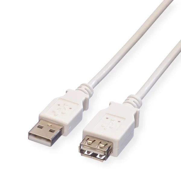 VALUE USB 2.0 Verlängerungskabel, Typ A-A, ST/BU, weiß, 1,8 m