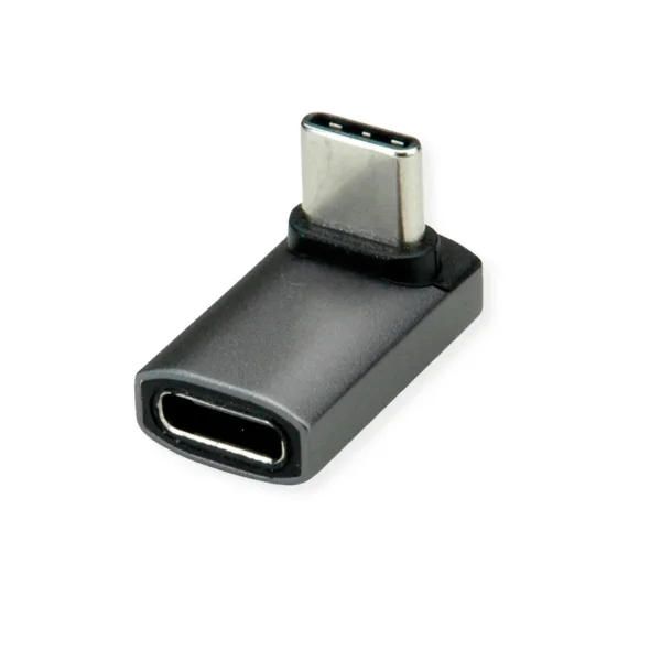 ROLINE USB4 Gen 3x2 Adapter Typ C ST/BU, Aluminium, 90°, breit, silberfarben