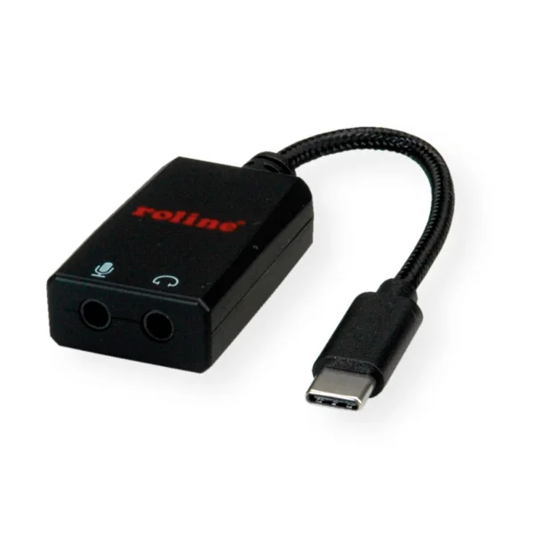 ROLINE Adapter USB Typ C - 2x 3,5mm Audio, ST/BU, 0,13 m