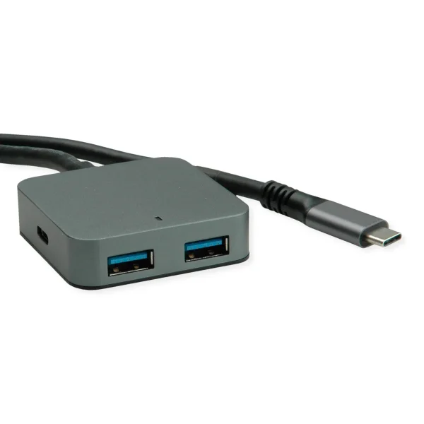 VALUE USB 3.2 Gen 2 Hub, 4 Ports (2x USB-A + 2x USB-C), mit Verlängerungskabel, 3 m