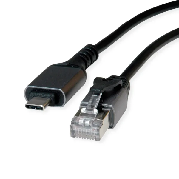 VALUE USB 3.2 Gen 2 Typ C zu Gigabit Ethernet Konverterkabel, schwarz, 5 m