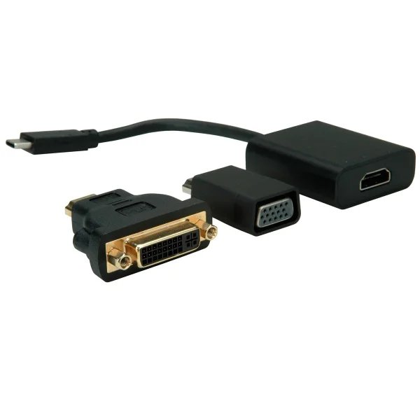 VALUE Display Adapter USB Typ C - VGA + HDMI + DVI