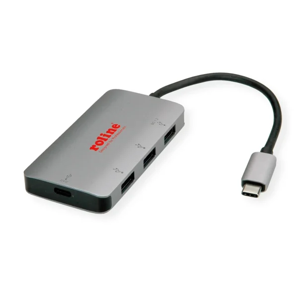 ROLINE USB 3.2 Gen 1 Hub, 3fach, Typ C Anschlusskabel (PD+Data)