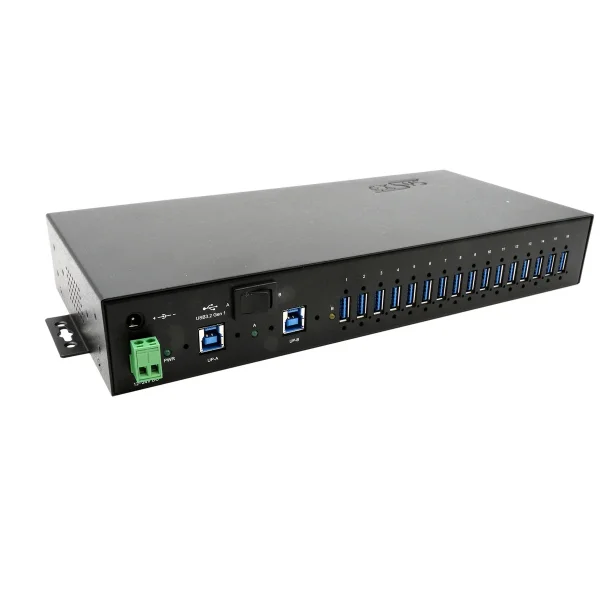 EXSYS EX-1526HMVS 16-Port USB 3.2 Gen1 Managed Metall HUB mit 15KV ESD Überspannungs-Schutz