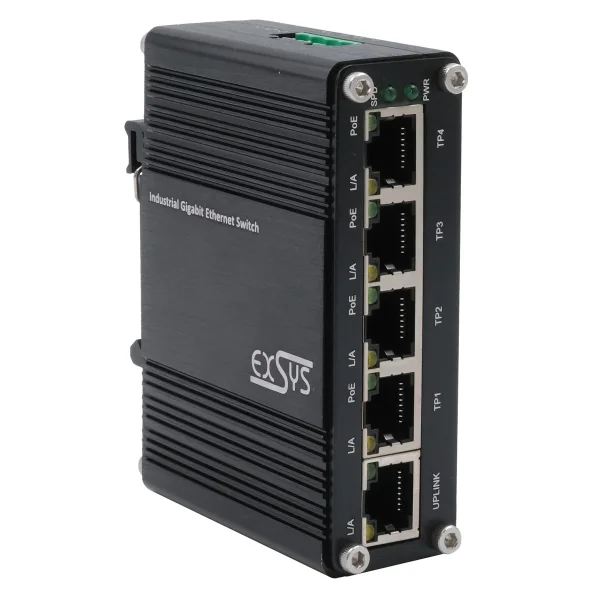 EXSYS EX-62020PoE 5-Port Industrie Ethernet Switch PoE