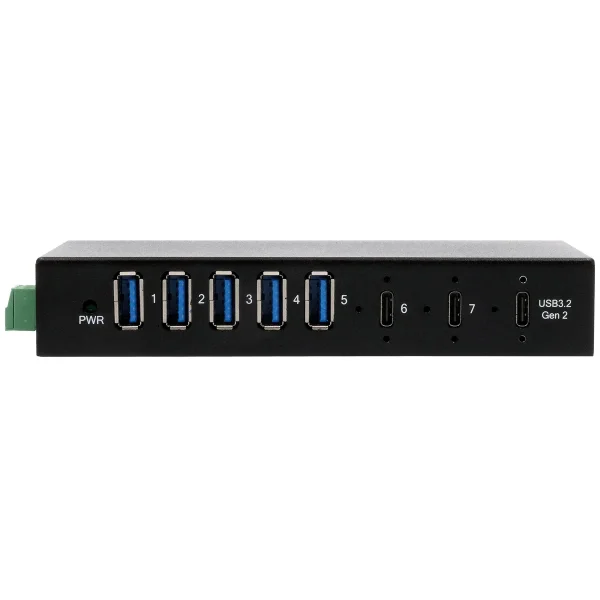 EXSYS EX-12297HMS 7 Port USB 3.2 Gen 2x1 Metall HUB, mit 2x USB-C und 5x USB-A 3.2 Gen 1 Ports
