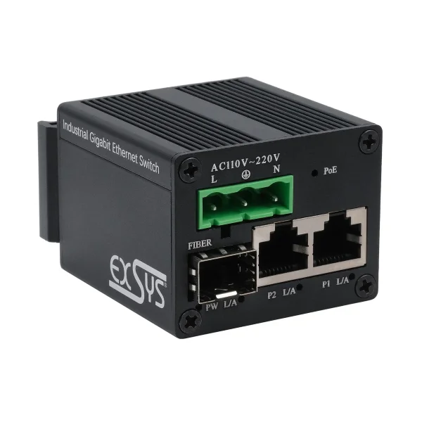 EXSYS EX-62010PoE-SFP Micro 2+1-Port PoE+Industrial Gigabit Switch