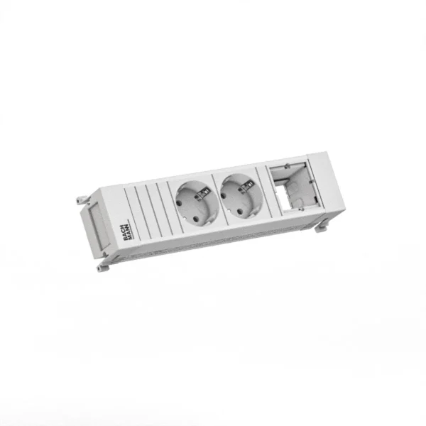 BACHMANN POWER FRAME 2xCEE7/3 1xCM 0,2m GST18 RAL9010