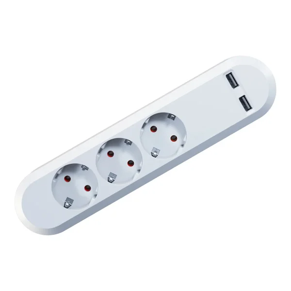 BACHMANN SMART 3x Schutzkontakt 2x USB Charger, 5VDC 3,1 A , weiß