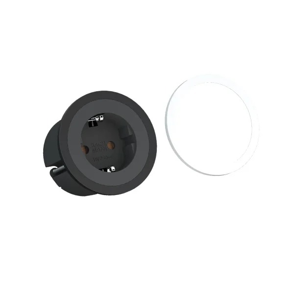 BACHMANN PIX 1x Schutzkontakt mit Zierringen in Weiß und Schwarz, GST-Kupplung