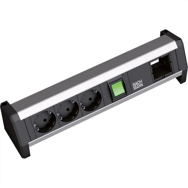 BACHMANN DESK 1x Schalter 3x Schutzkontakt 1x ABD GST18