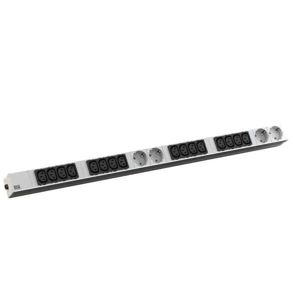 BACHMANN IT PDU ALU 1HE 16x C13 4x Schutzkontakt, CEE 16A blau