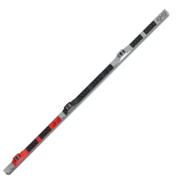 BACHMANN IT PDU ALU 1HE 24x C13 6x Schutzkontakt 6LS, CEE 3x 32A rot
