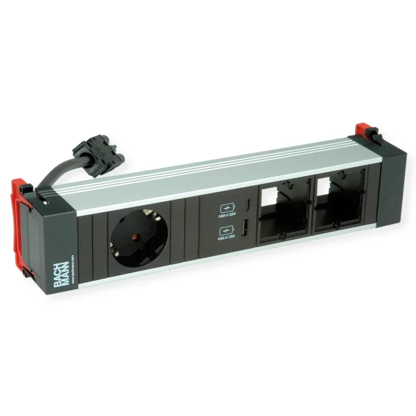 BACHMANN POWER FRAME Medium 1x CEE7/7 2xCM 1xUSB Charger