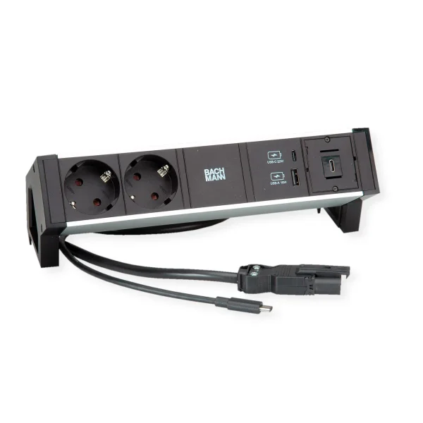 BACHMANN DESK2 2x Schutzkontakt, 1x USB-C, USB Charger A&C 22W, GST18