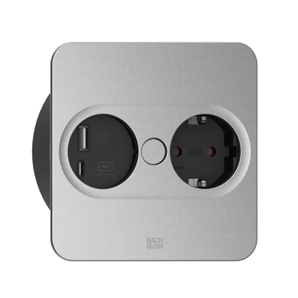 BACHMANN TWIST 2 1xCEE7/3 1xUSB A/C 22W 0,2m GST18 silber eckig