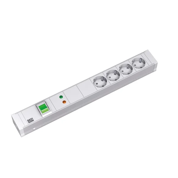 BACHMANN 19" PDU 1,5HE 4xCEE7/3 GVS, Schalter, Gerätevollschutz