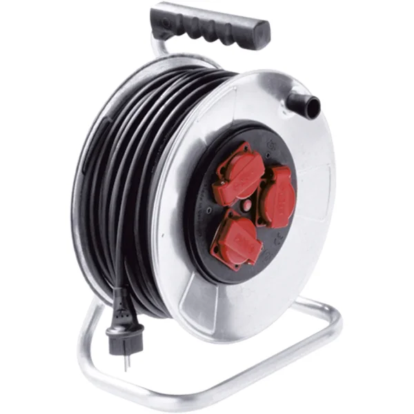 BACHMANN Stahlblechkabeltrommel 3-f. 50m, H05RR-F 3G1,5mm, IP44