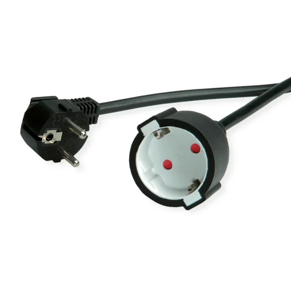 VALUE Schutzkontakt-Verlängerungskabel, 230VAC, schwarz, 5 m