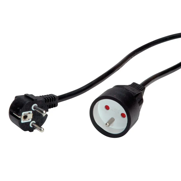 VALUE Schutzkontakt-Verlängerungskabel, 230VAC, UTE Version, schwarz, 5 m