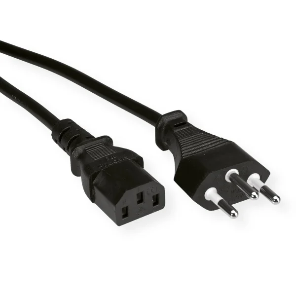 VALUE Netzkabel T12 auf C13, schwarz, 0,8 m