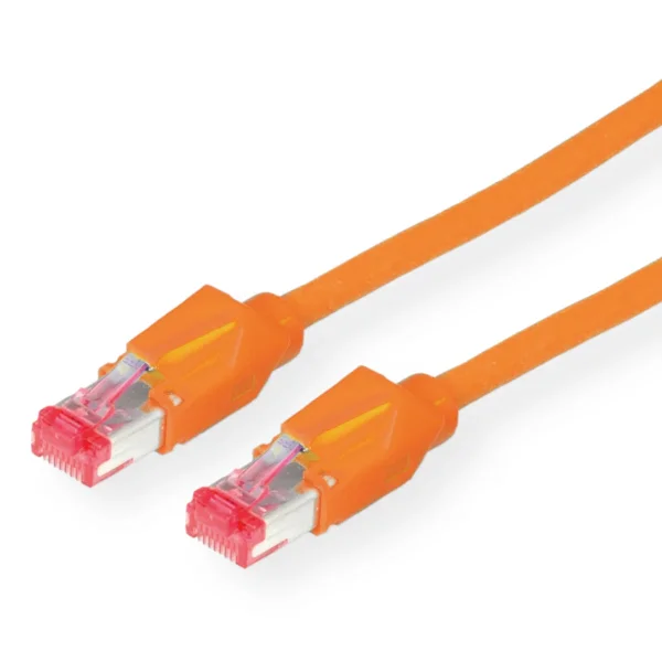 DÄTWYLER Patchkabel Cat.6 (Class E) S/FTP, CU 7702 flex LSOH, Hirose TM21, orange, 0,5 m