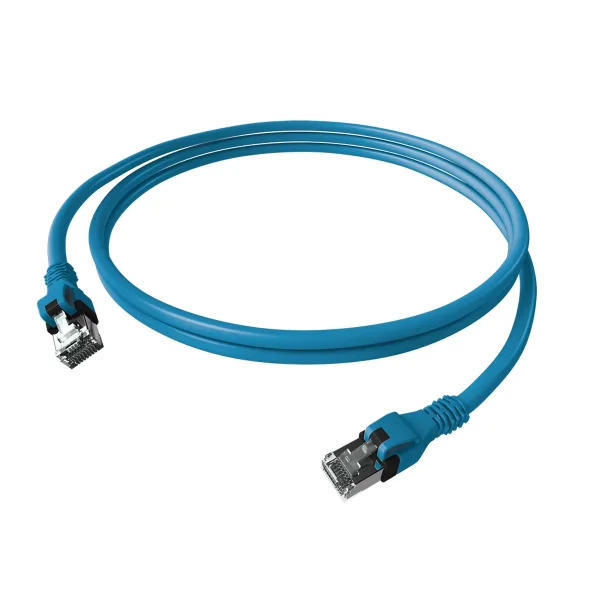 EasyLan DualBoot PushPull IP20 Patchkabel, Cat.6A (Class EA), S/FTP, blau, 1,5 m
