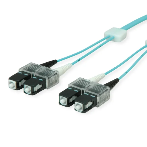 EasyLan LWL-LED-Patchkabel duplex 50/125µm OM3, SC/SC, türkis, 10 m