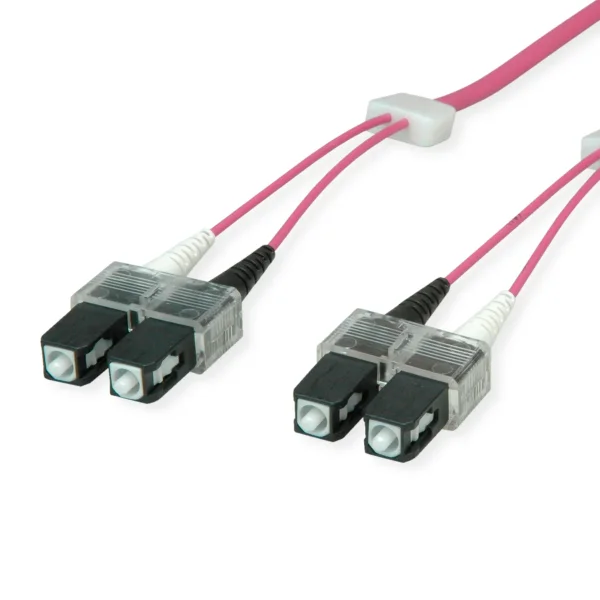 EasyLan LWL-LED-Patchkabel duplex 50/125µm OM4, SC/SC, violett, 1 m