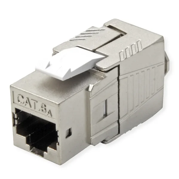ROLINE Cat.6A (Class EA) Keystone, RJ-45, geschirmt, werkzeuglos, GHMT, silberfarben