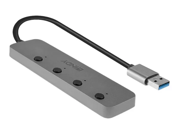 LINDY 4 Port USB 3.0 Hub mit Ein/Aussch