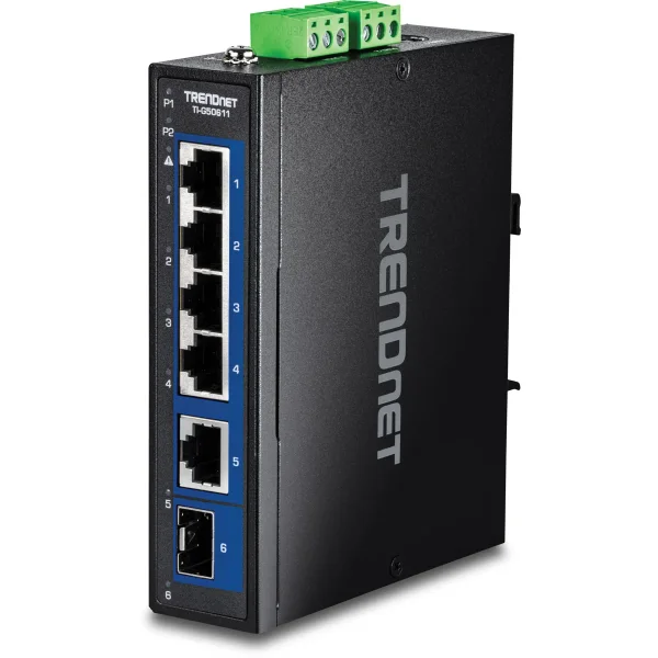 TRENDnet TI-G50611 Industrial DIN-Rail Switch 6-Port 2.5G mit 10G Ports