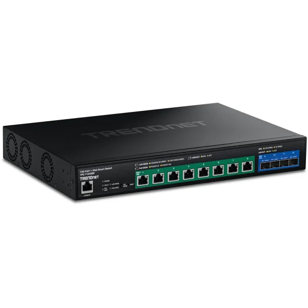 TRENDnet TPE-7124SBF 12-Port Switch 720W 10G PoE++  Web Smart Switch