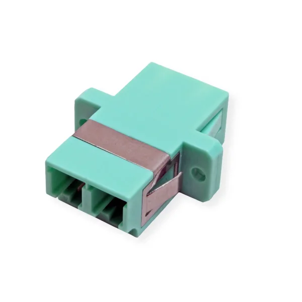 LWL-Kupplung MM OM3, LC/LC duplex, türkis