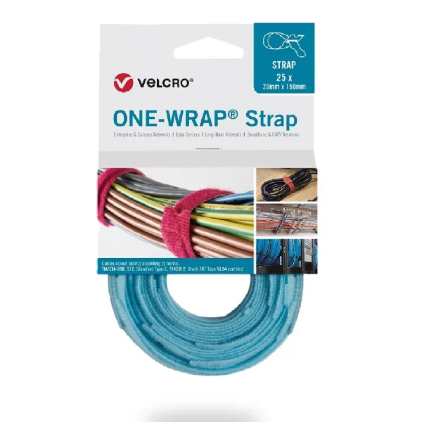 VELCRO® One Wrap® Strap 13mm x 200mm, 25 Stück, türkis