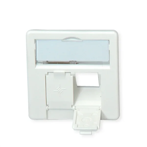 TELEGÄRTNER Zentralplatte für AMJ45 Dosen, 2-fach, alpinweiss