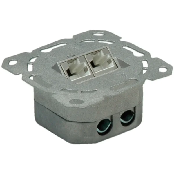 VALUE Cat.6A (Class EA) Dose, 2x STP, Unterputz, senkrecht, weiss