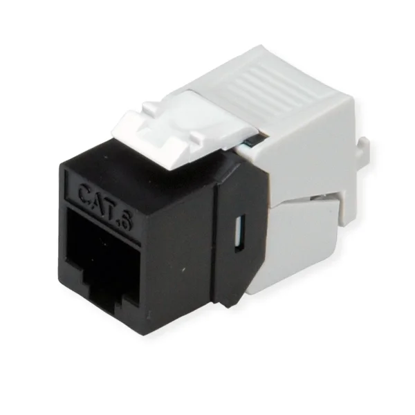 ROLINE Cat.6 (Class E) Keystone, ungeschirmt, werkzeuglos, SLIM, schwarz